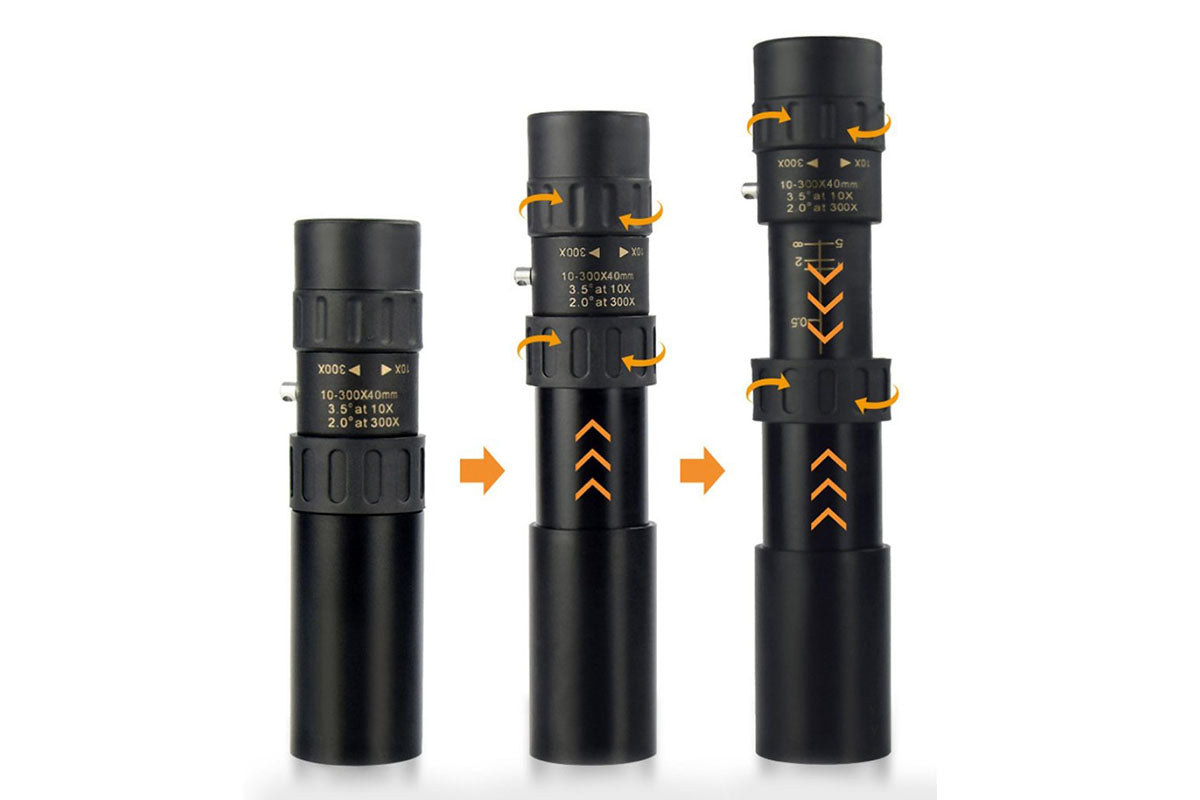 10-300X Zoom HD Monocular Portable Long Range Telescope Gift Idea