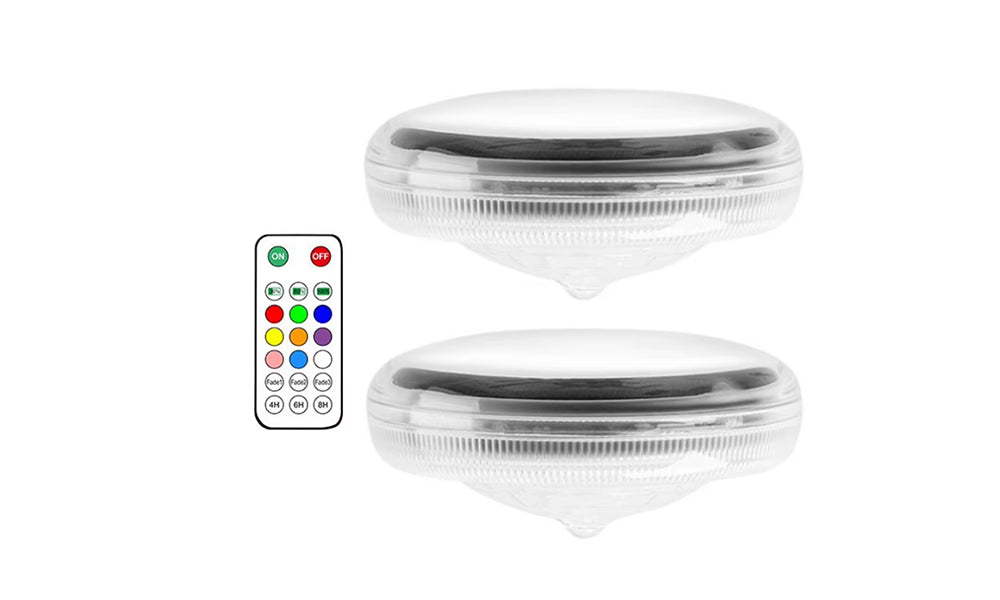 2 Pack Solar RGB Floating Pool Lights with Remote Control