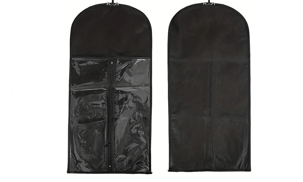 2 PCS Nonwoven Wig Storage Bags with Transparent Windows and Hanger