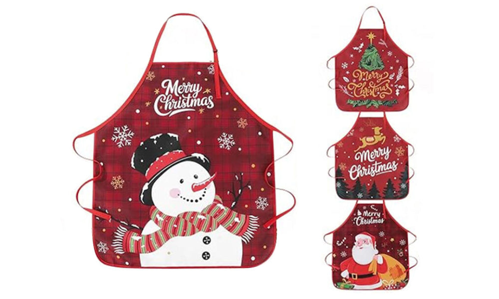 4 PCS Creative Christmas Apron Set for Cooking Parties and Decor