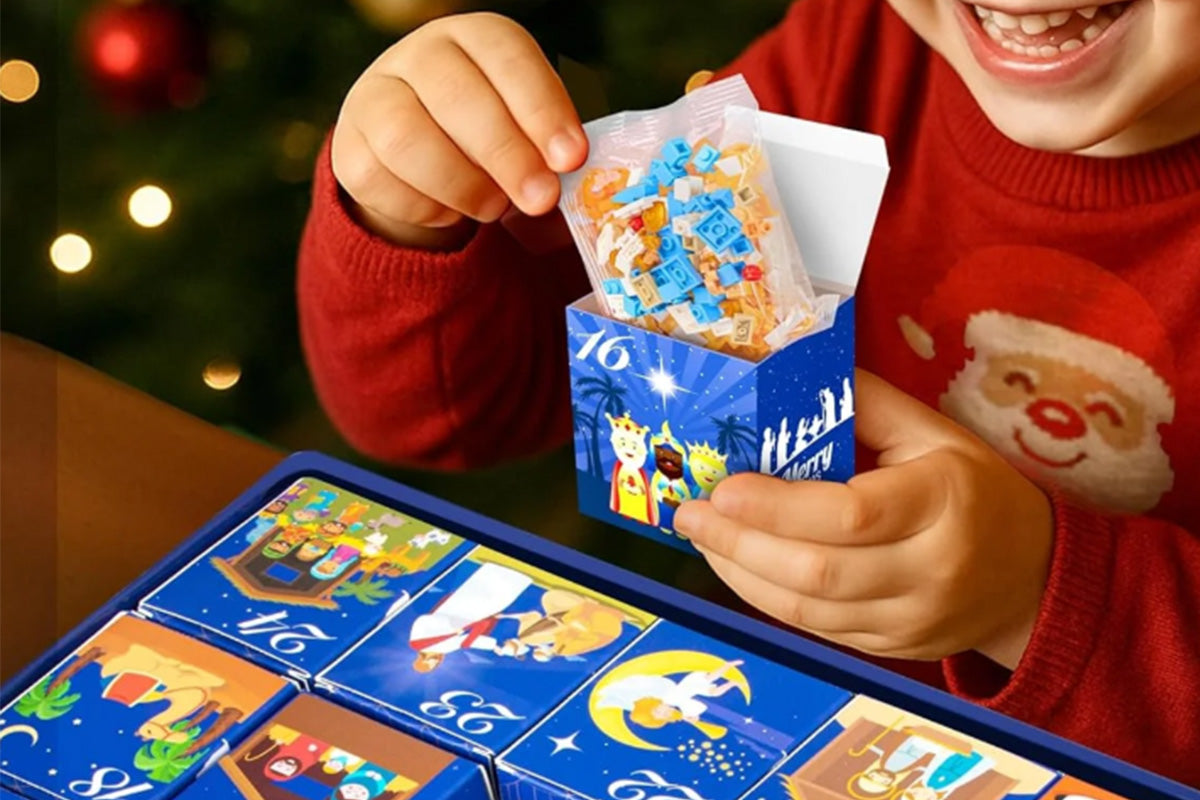 Christmas Advent Calendar 24 Days Building Block Set Nativity Toy Gift for Kids