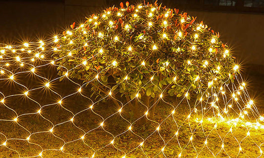 Solar/USB Powered LED Net Mesh Lights Outdoor Waterproof 3x2m with 192 LEDs and 8 Lighting Modes