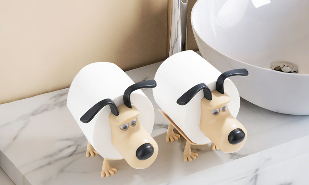Cute Dog Shaped Toilet Paper Holder Fun Tissue Dispenser for Home Office