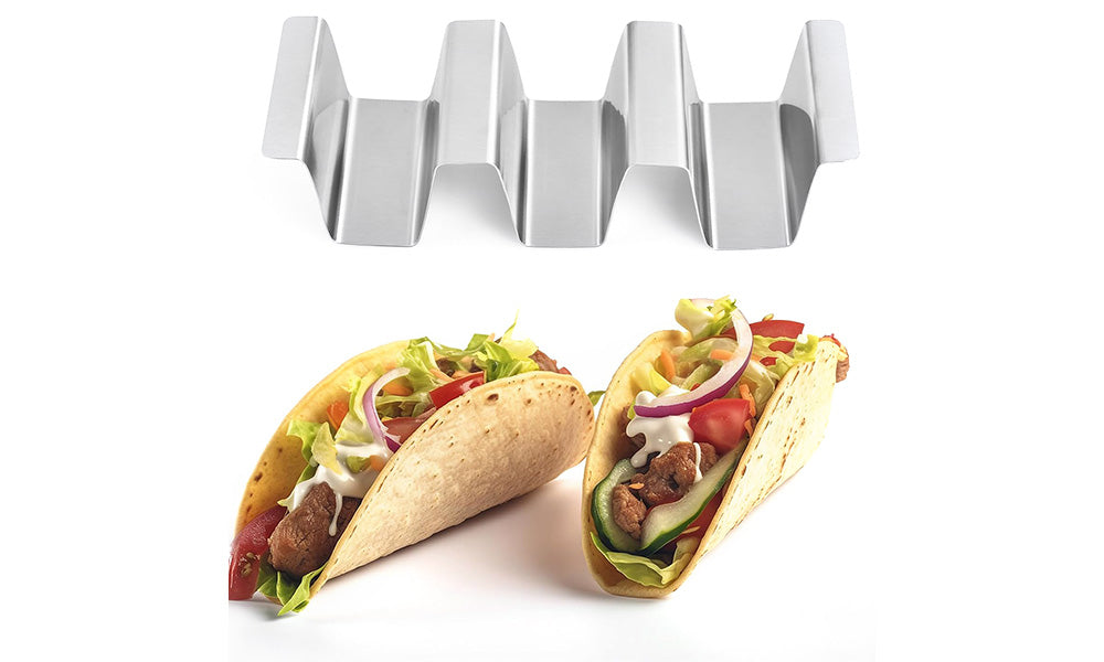 1 or 2 Stainless Steel Taco Holder Stand Wave Shaped Taco Tray for Dishwasher and Oven