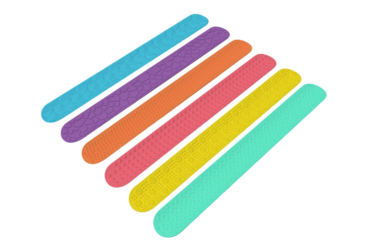 6 Pieces Sensory Textured Silicone Snap Bracelets Fidget Toys for Kids and Teens