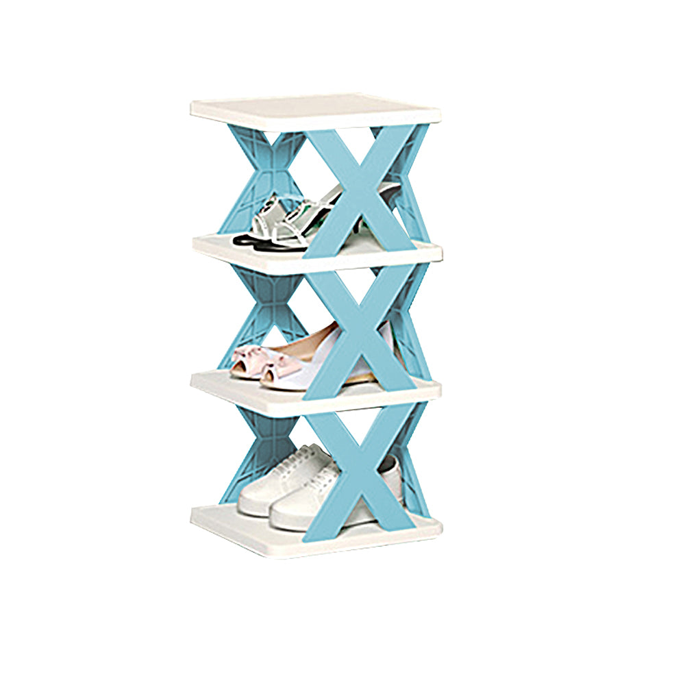 4-Tier Stackable Shoe Rack Storage Shoes Shelf Space Saving Shoe Organizer