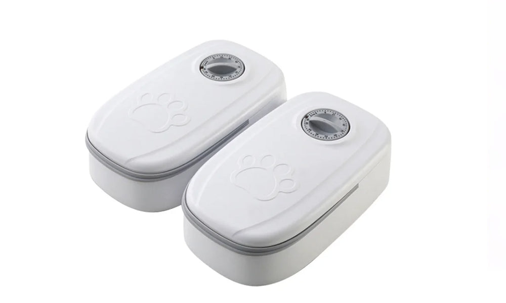 Timer Controlled Pet Feeder for Cats and Small Dogs Dry Wet Food Dispenser