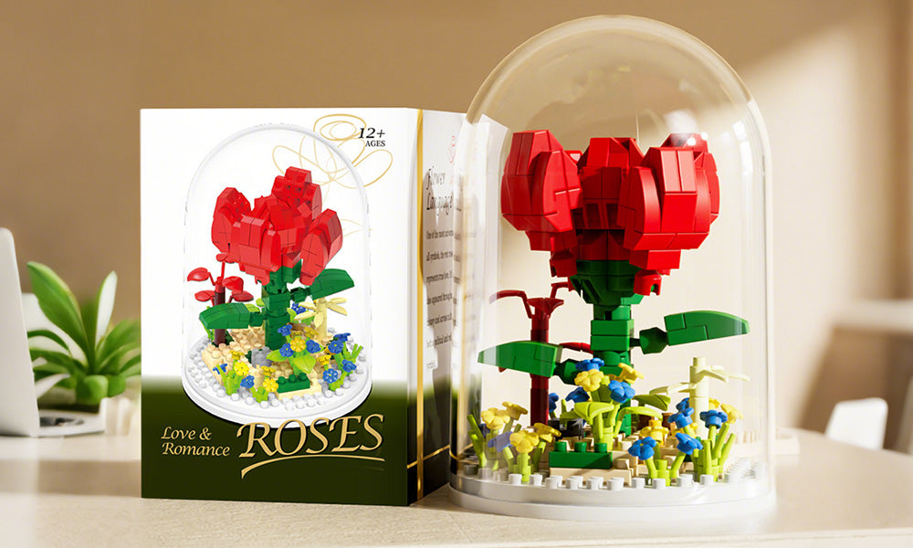 Building Block Flower Toy Educational DIY Assembly Set for Home Decoration