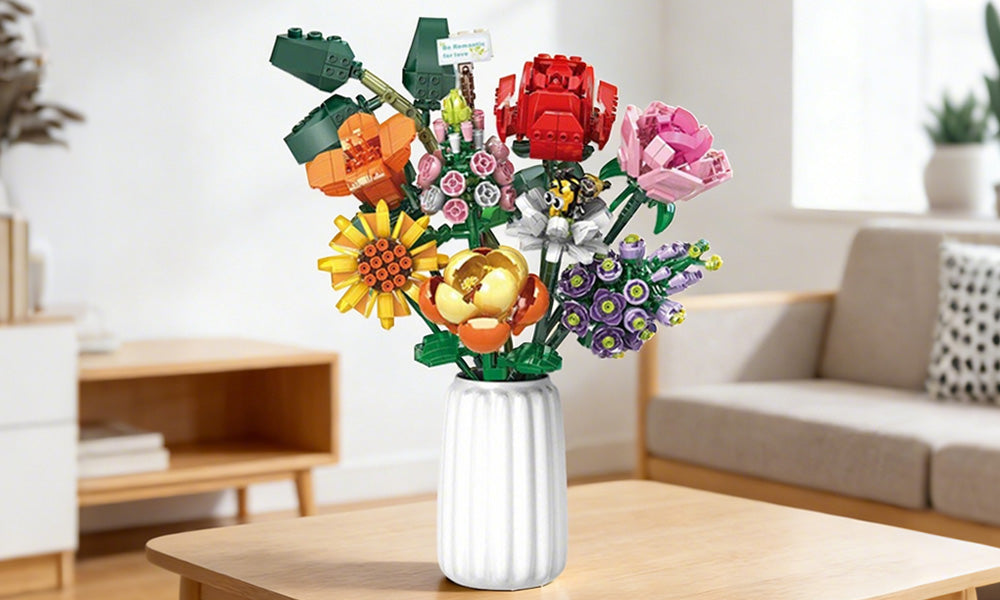 DIY Building Block Flower Bouquet Decorative Toy Set Gift