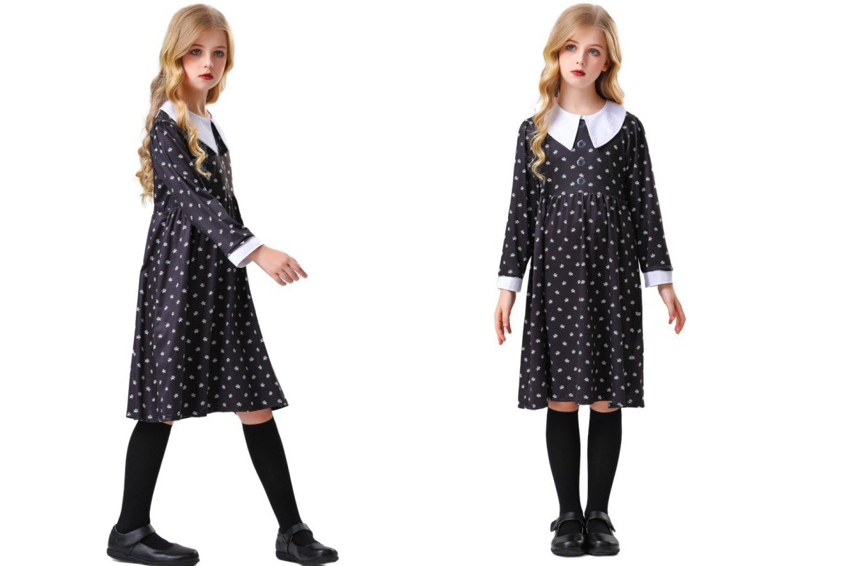 Cartoon Inspired Gothic Costume – Fits Ages 4 to 12