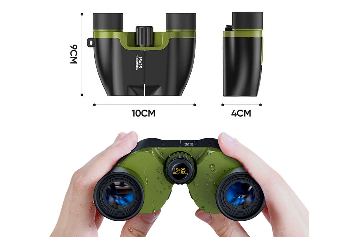 15X25 Compact Binoculars with Storage Bag for Adults