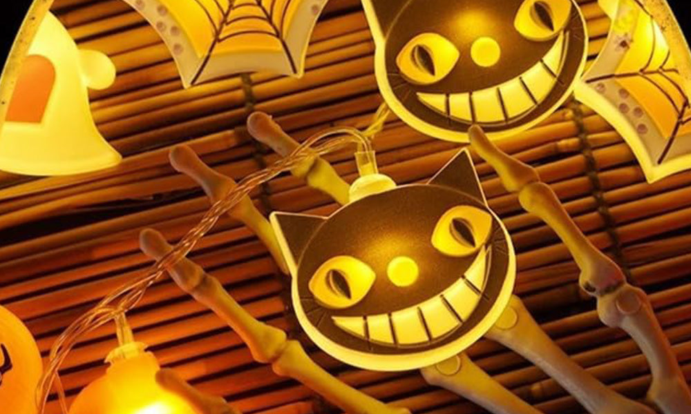 USB Halloween Ghost LED String Lights 4 Point 5m 30 Bulbs Decoration