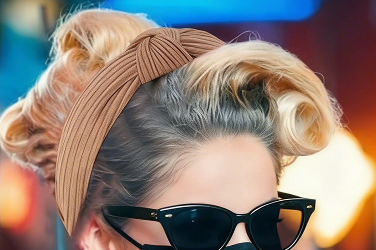 7 Piece Retro Pearl and Ribbon Hair Headband Set for Women