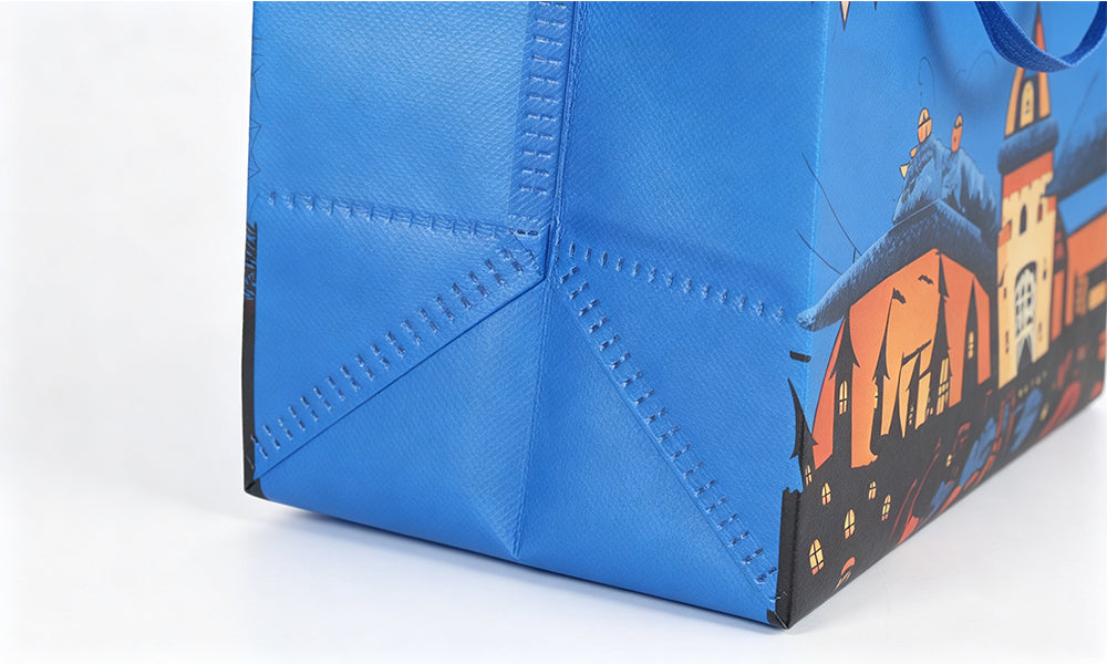 7 PCS Nonwoven Halloween Tote Bags with Double Sided Printed Designs