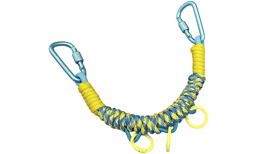 3 PCS Handwoven Paracord Backpack Gear Hanger Chains with Carabiners