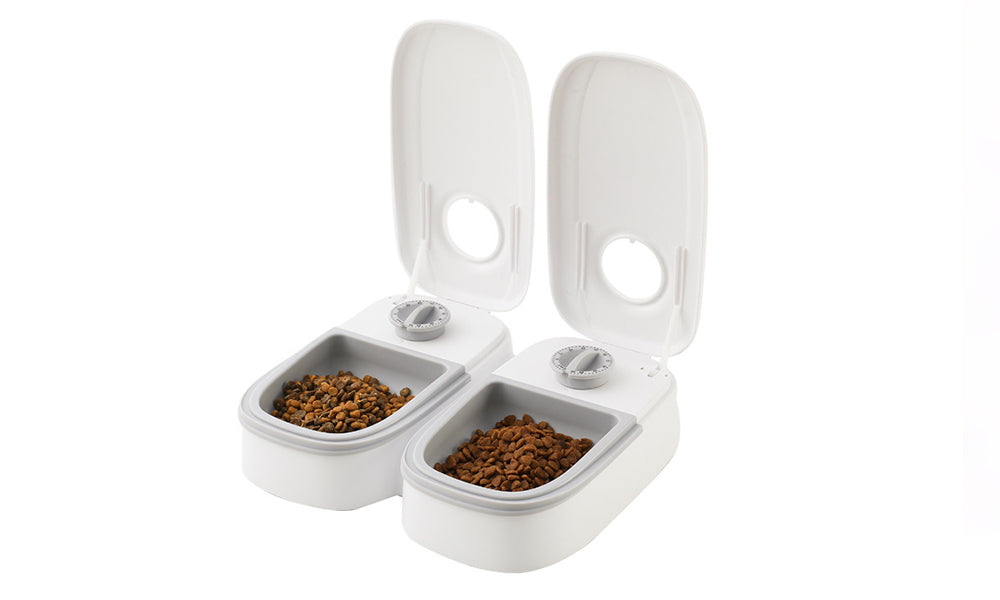 Timer Controlled Pet Feeder for Cats and Small Dogs Dry Wet Food Dispenser