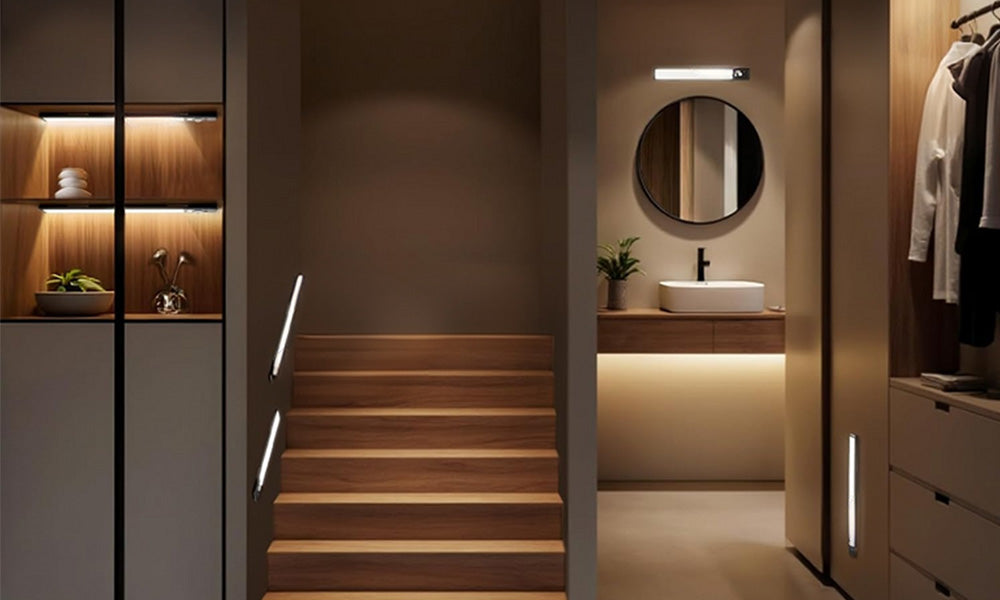 Rechargeable LED Motion Sensor Under Cabinet Light with Digital Display