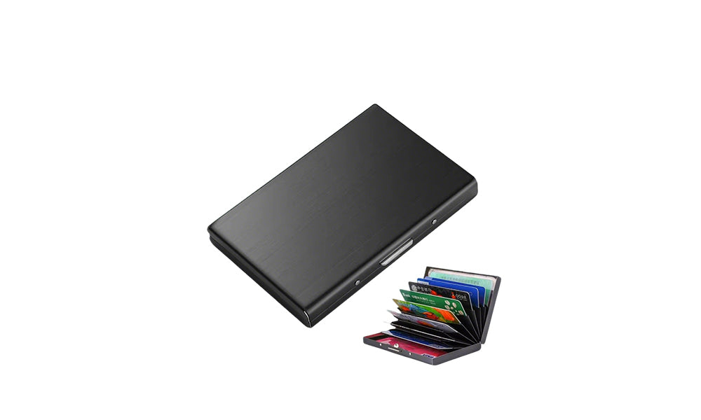 Men's RFID Blocking Stainless Steel Card Holder Wallet Anti Theft