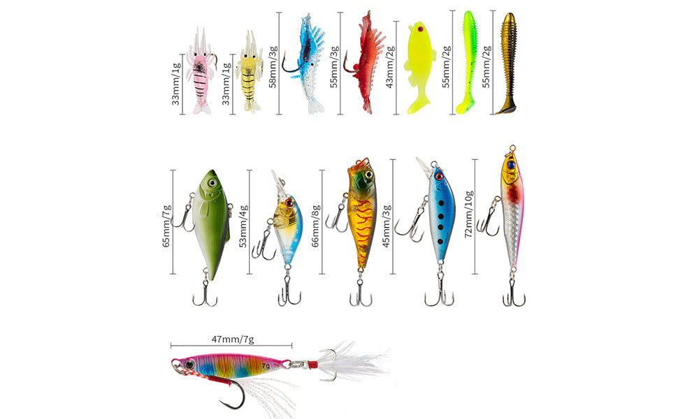 24-Piece Fishing Lure Gift Set with Assorted Sizes and Shapes