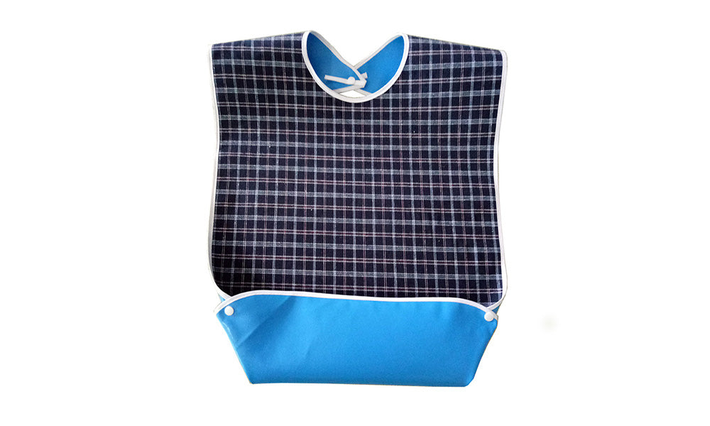 3 PCS Easy Clean Adult Dining Bibs with Neck Snap and Food Catching Pocket