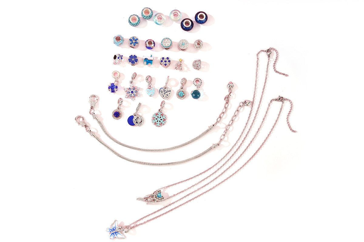 31-Day Advent Calendar Necklace Bracelets for Girls DIY Jewelry Making Kit