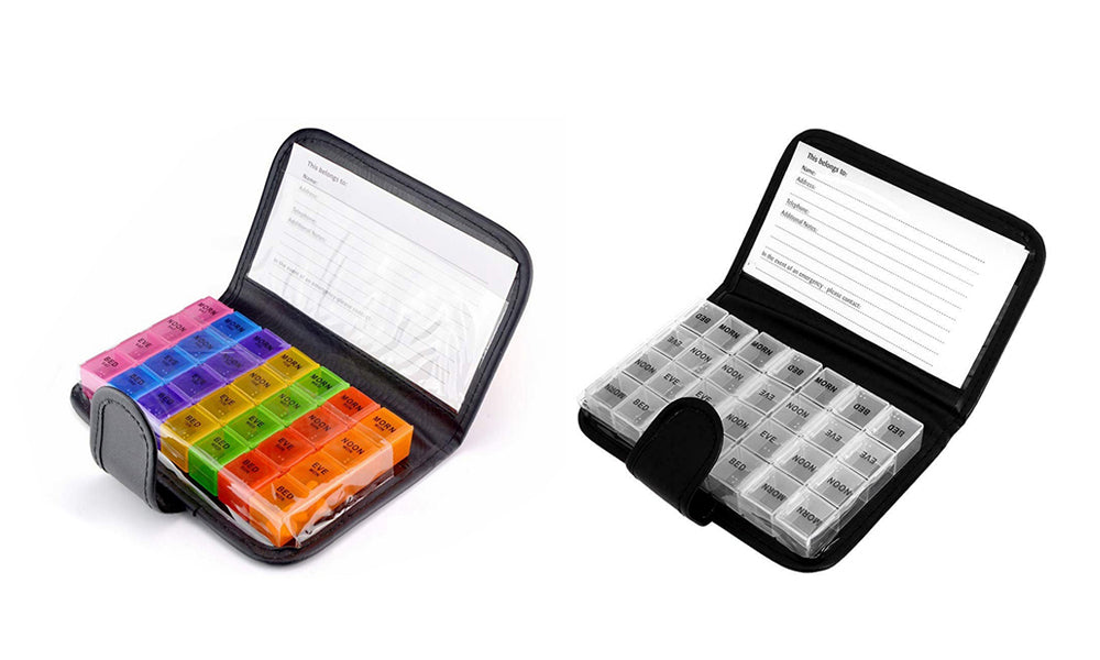 Weekly Pill Organizer Individual Medicine Containers for Vitamins Supplements