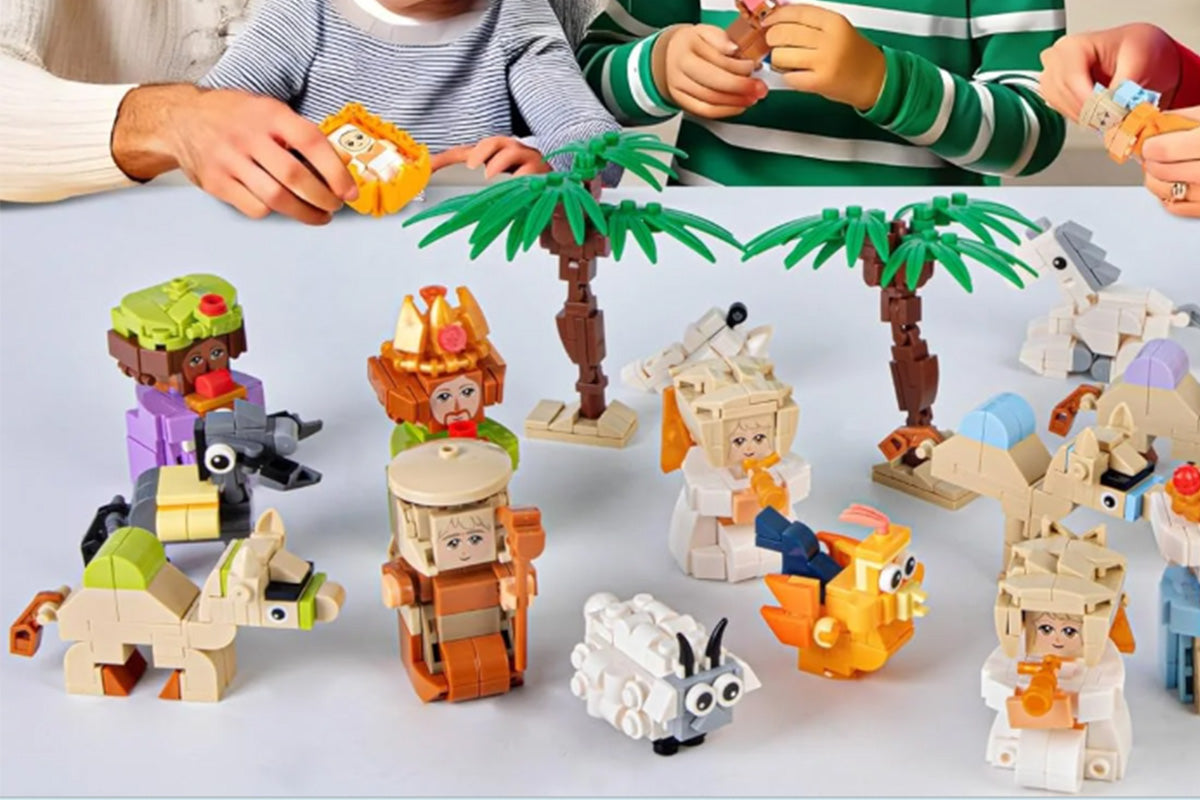 Christmas Advent Calendar 24 Days Building Block Set Nativity Toy Gift for Kids