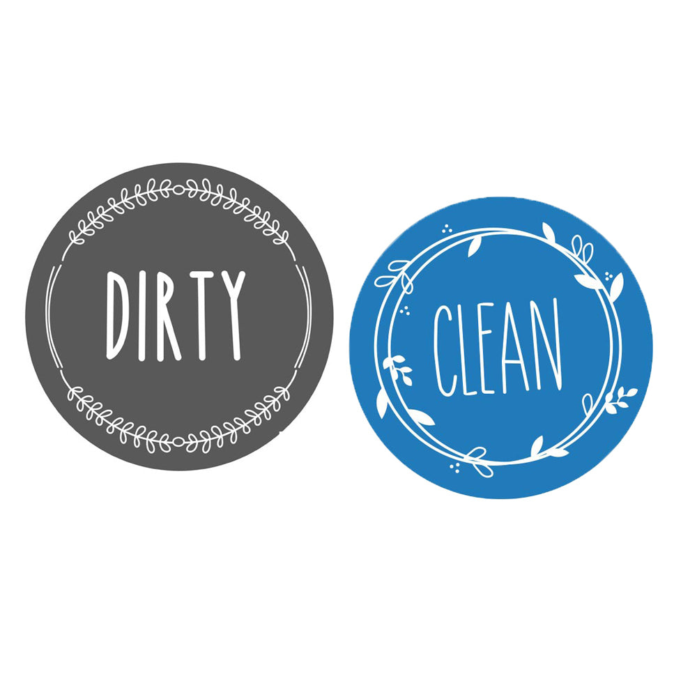 2 X Round Magnetic Dishwasher Clean Dirty Sign Non-Scratch Clean Dirty Indicator