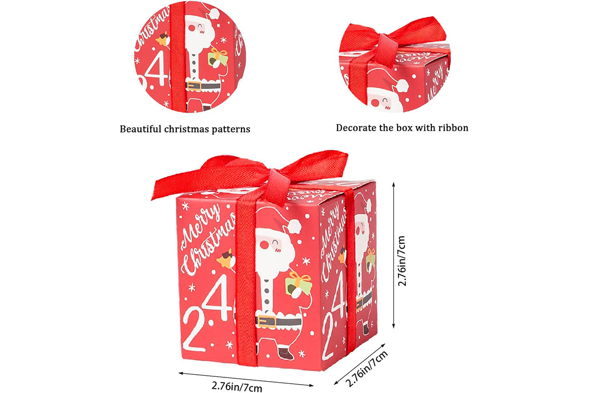 24Pcs DIY Christmas Theme Packing Box for Candy Make Your Own Advent Calendar