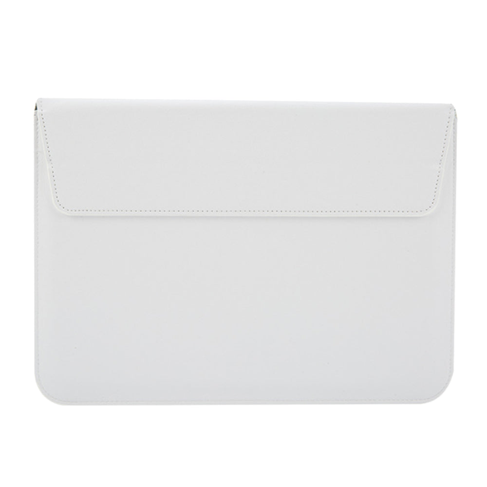 PU Leather Sleeve Case Pouch Laptop Bag with Stand for Macbook 15 inches White