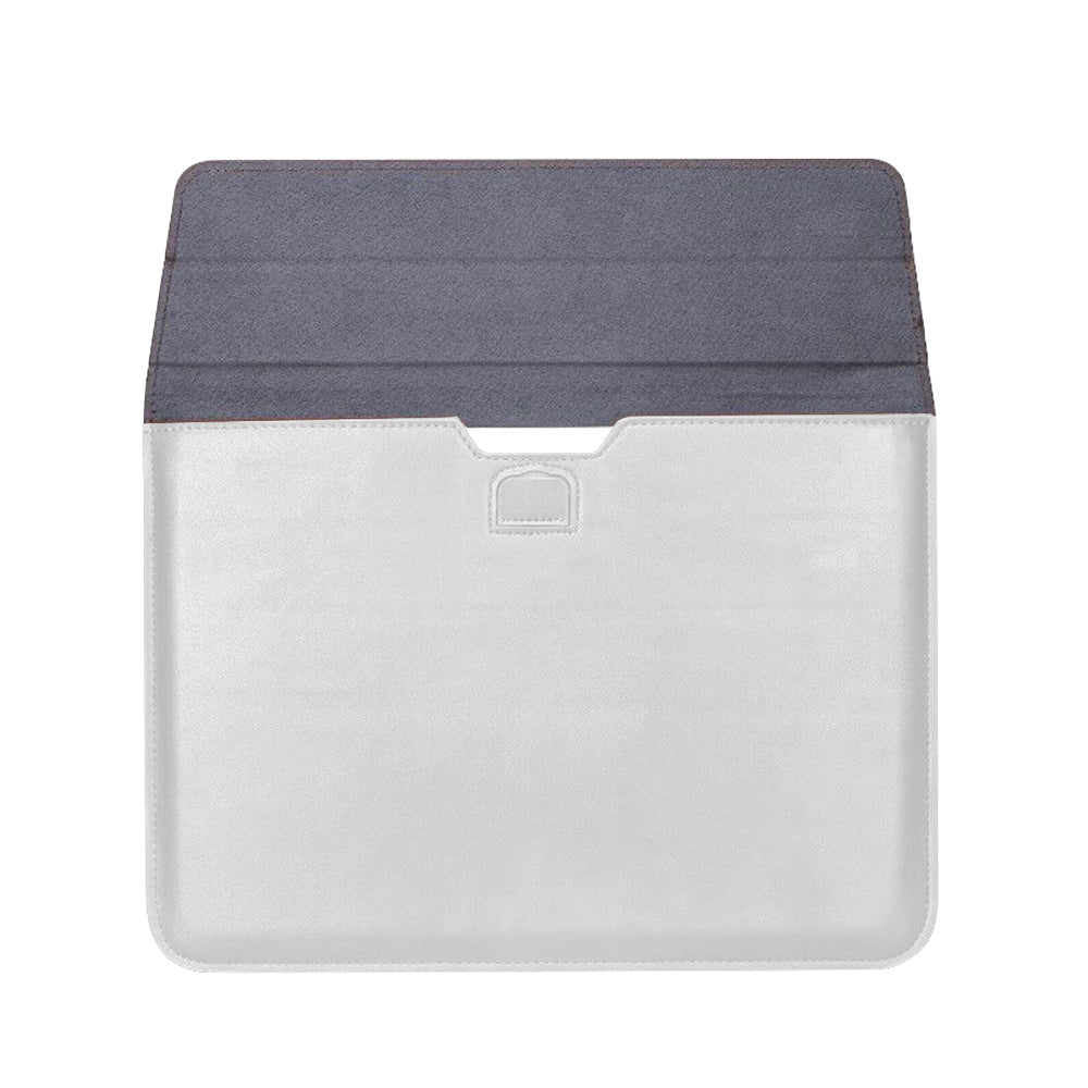 PU Leather Sleeve Case Pouch Laptop Bag with Stand for Macbook 15 inches White