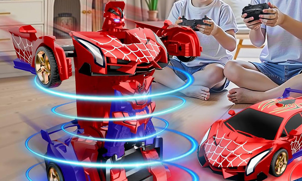 Remote Control Spider Transform Car for Kids with One-Button Transformation