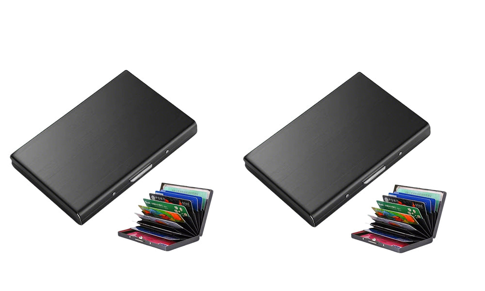 Men's RFID Blocking Stainless Steel Card Holder Wallet Anti Theft