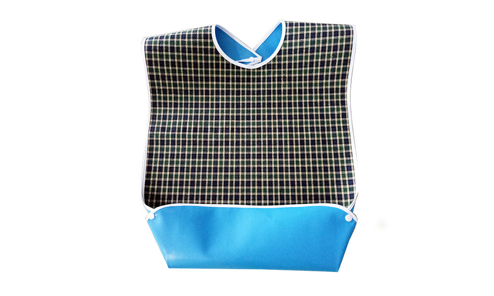 3 PCS Easy Clean Adult Dining Bibs with Neck Snap and Food Catching Pocket