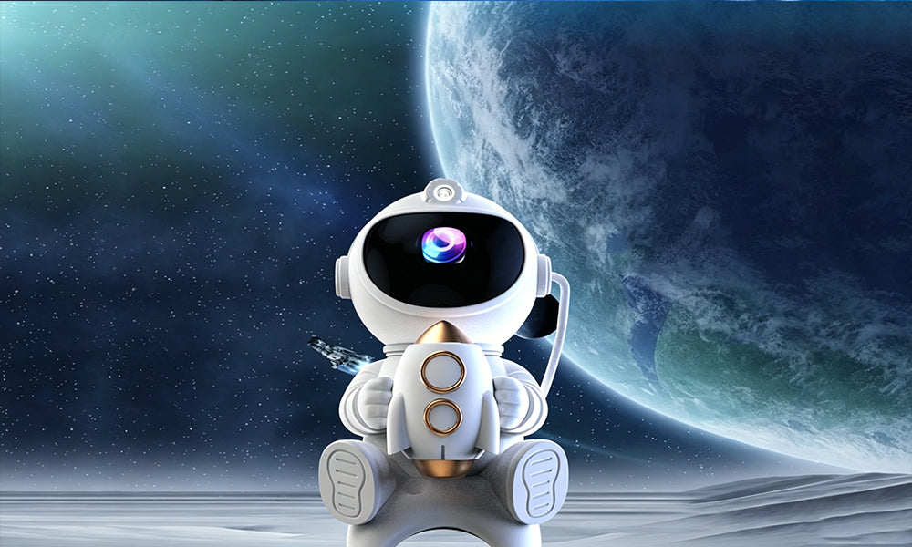3-in-1 Astronaut Starry Projector Lamp Remote Control Bluetooth Speaker Night Light with 8 Modes for Bedroom Party Decor