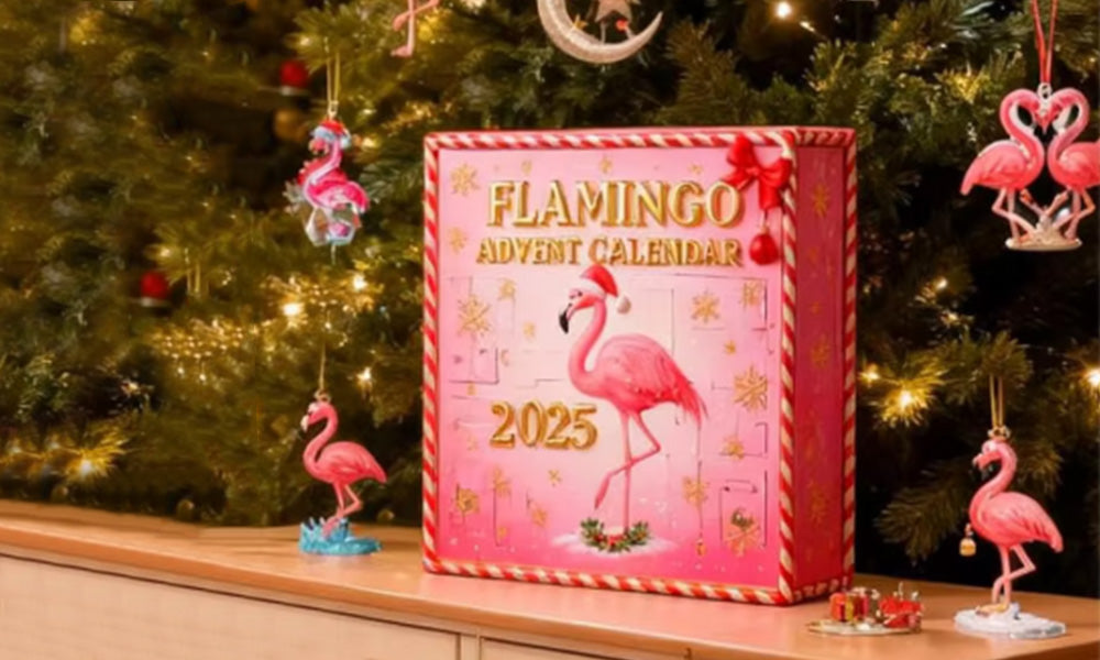 2D Flat Advent Calendar Surprise Box Flamingo Theme Christmas Gift