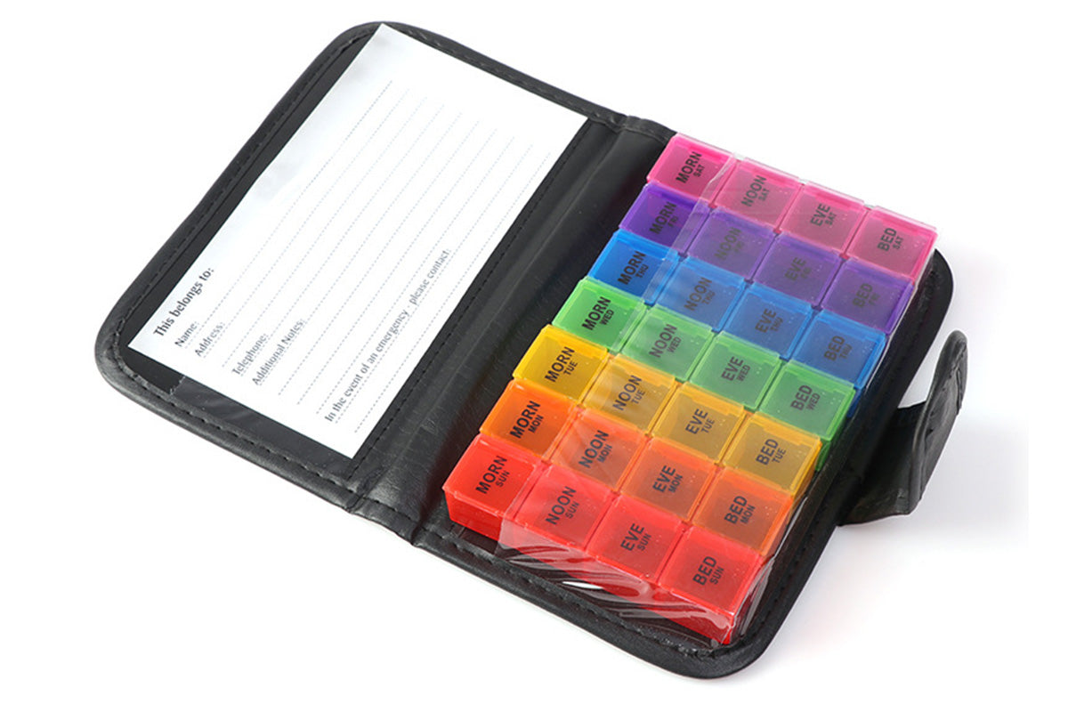 Weekly Pill Organizer Individual Medicine Containers for Vitamins Supplements