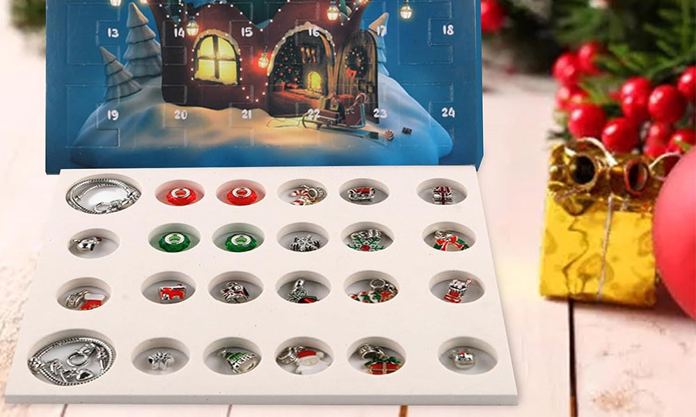 24 Day Christmas Countdown Calendar DIY Bracelet Making Kit with Surprise Accessories