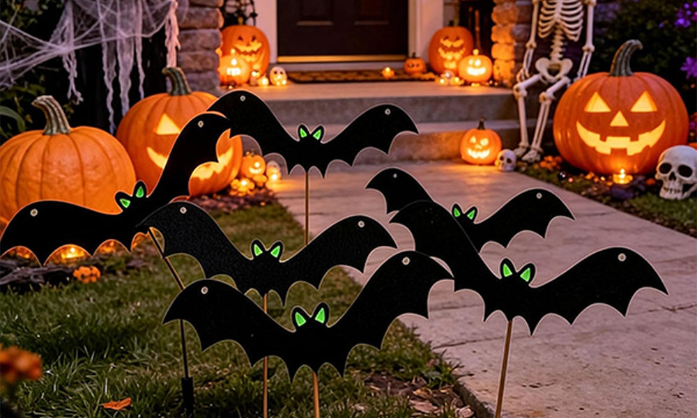 6/12 PCS Halloween Bat Garden Stakes