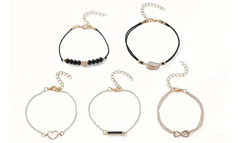 Women Quartz Watch and Beaded Bracelet Set Fashion Wristwatch Jewelry Gift Set