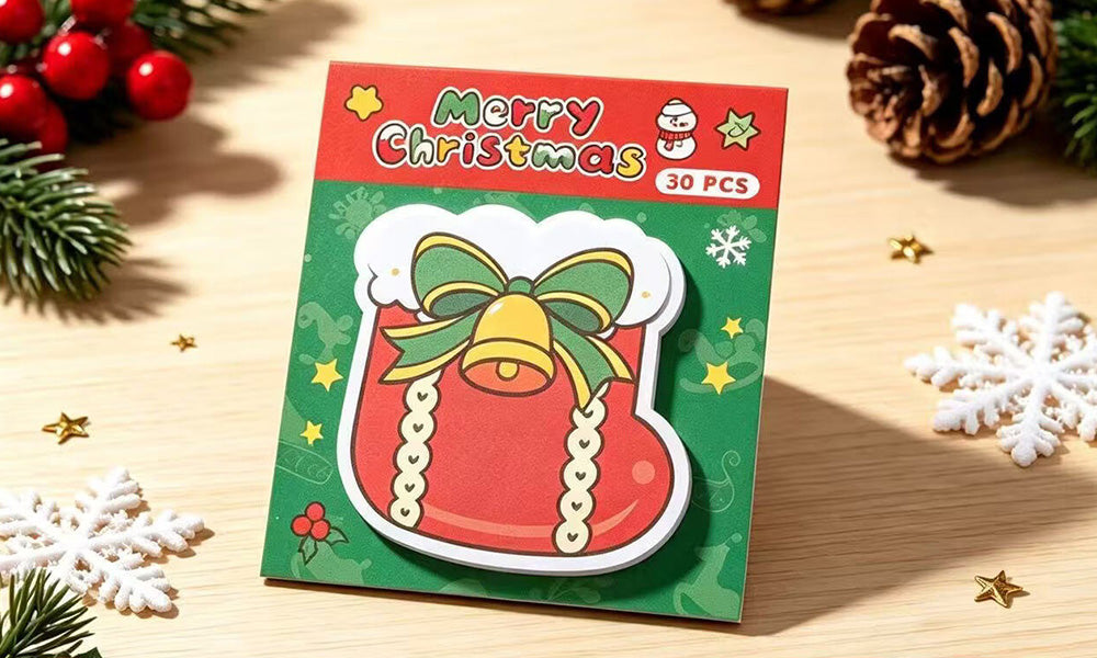 8/12 PCS Die Cut Christmas Sticky Notes with Repositionable Adhesive