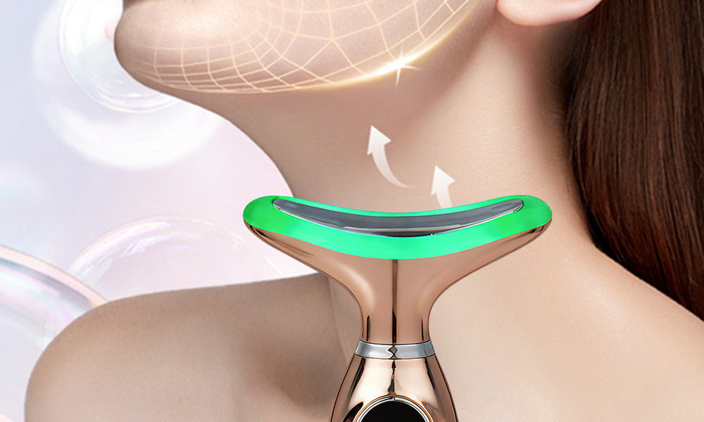 4-in-1 Facial and Neck Beauty Device for Cleansing Massage and Light Therapy