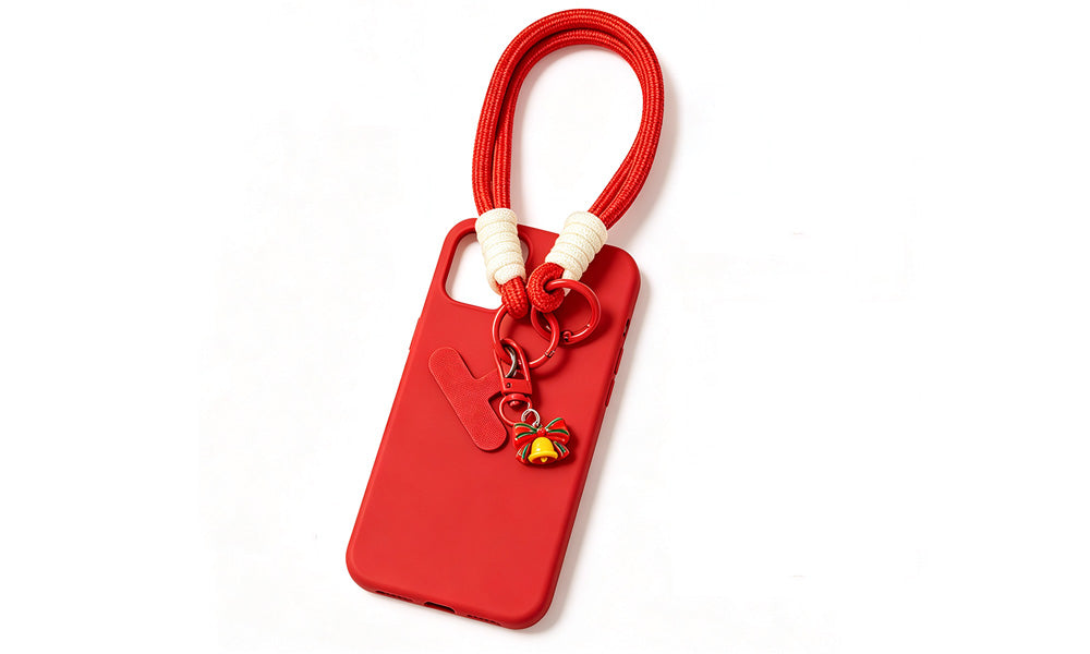 3/6PCS Red Christmas Wrist Straps Phone Case Lanyards and Keychains
