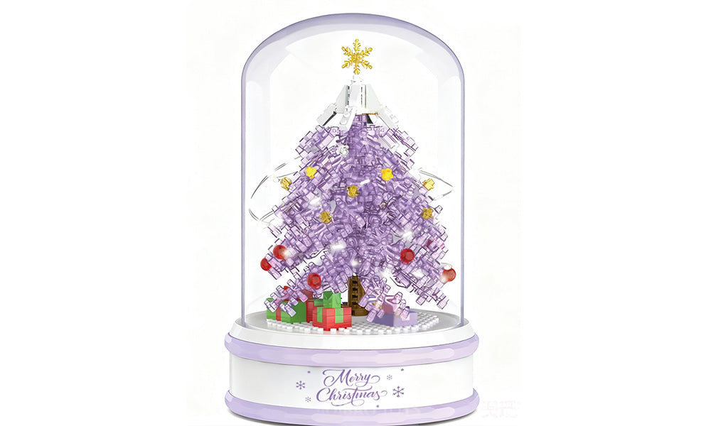 Christmas Tree Building Blocks Set with LED Lights and Music Box for Kids Teens Adults