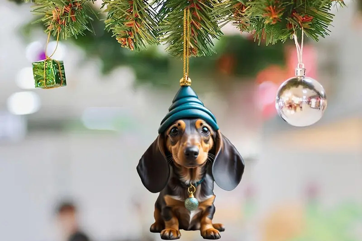 14Pcs Dachshund Dog Christmas Ornaments Xmas Tree Decor