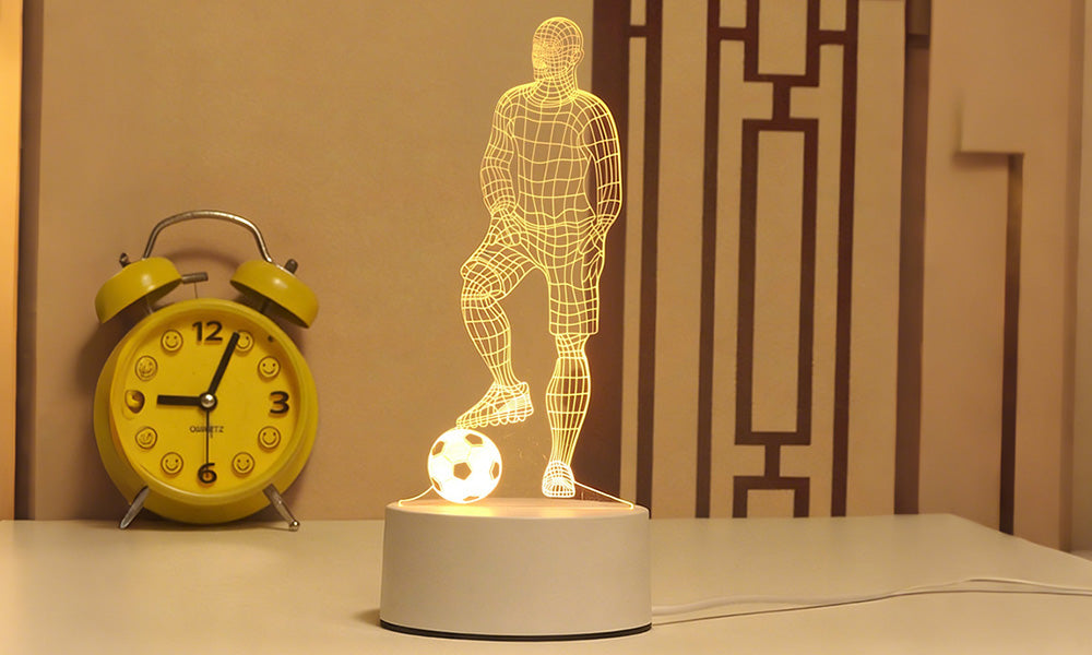USB LED Sports Night Light Acrylic Table Lamp for Bedroom