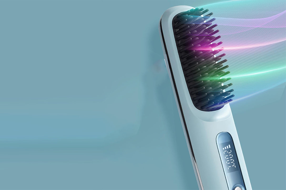 Portable Hair Straightener Brush USB Cordless Mini Comb Polyimide Plates Anti-Scald Straight Hair Brush