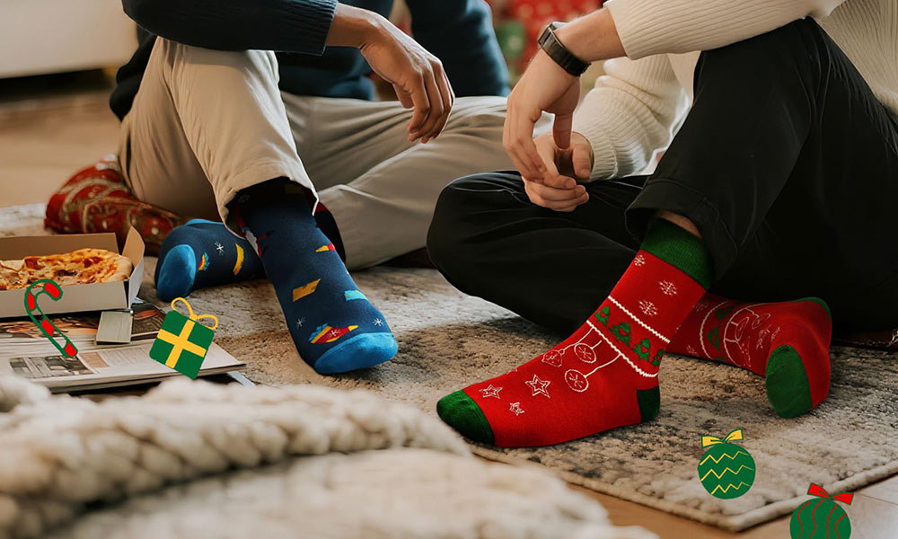 Christmas Advent Calendar with Cotton Mid Calf and Ankle Socks