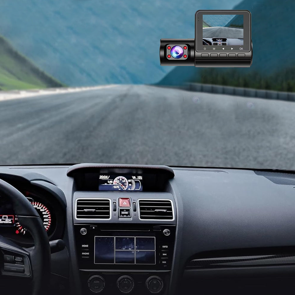 3 Channel Dash Cam Front and Rear Inside 1080P Full HD 170 Degree Wide Angle