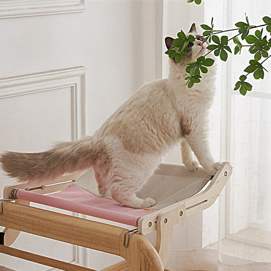 Adjustable Cat Window Perch Cat Hammock Hanging Cat Bed - Grey Pink